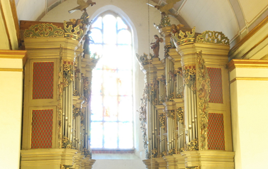 Organy Andreasa Hildebrandta w kościele farnym pw. św. Bartłomieja w Pasłęku