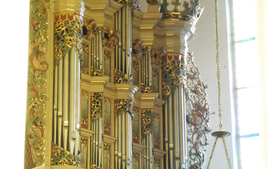 Organy Andreasa Hildebrandta w kościele farnym pw. św. Bartłomieja w Pasłęku