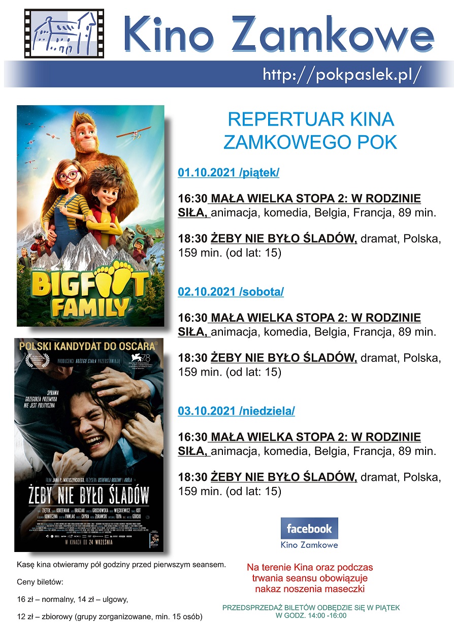 Repertuar Kina Zamkowego 01-03.10.21