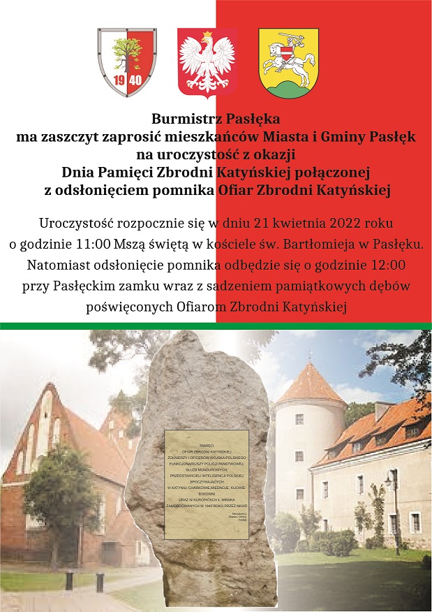 Odsłonięcie pomnika Katyń 21.04.22 Odsłonięcie pomnika Katyń 21.04.22