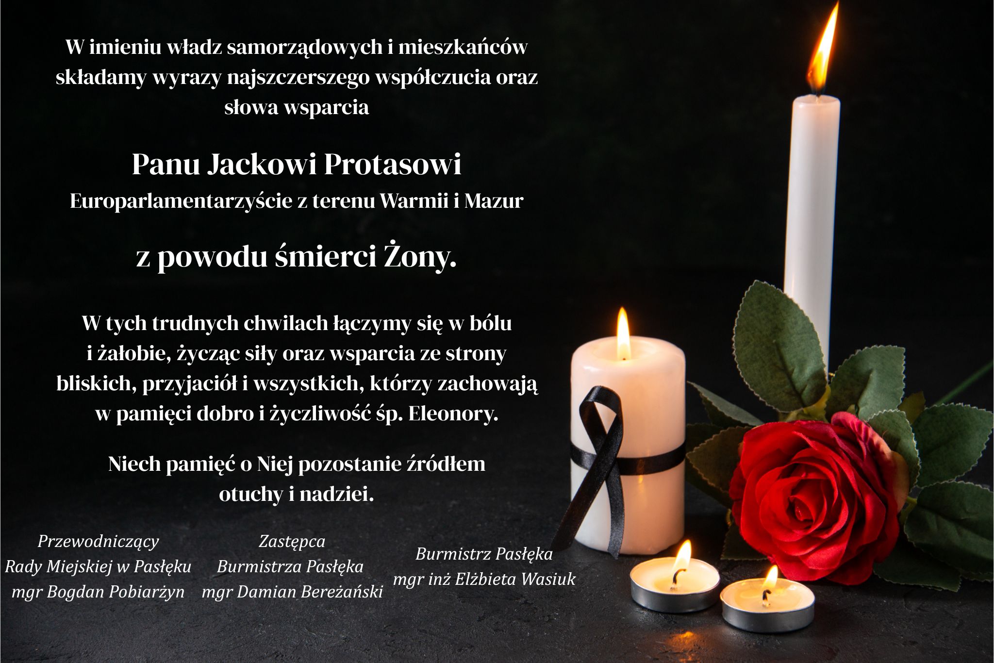 Kondolencje dla Pana Jacka Protasa