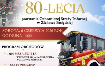 Zdjęcie do Jubileusz 80-lecia Ochotniczej Straży Pożarnej w Zielonce Pasłęckiej