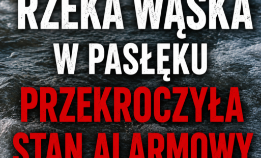 Zdjęcie do Stan alarmowy na rzece Wąskiej w Pasłęku &ndash; poziom wody nadal rośnie
