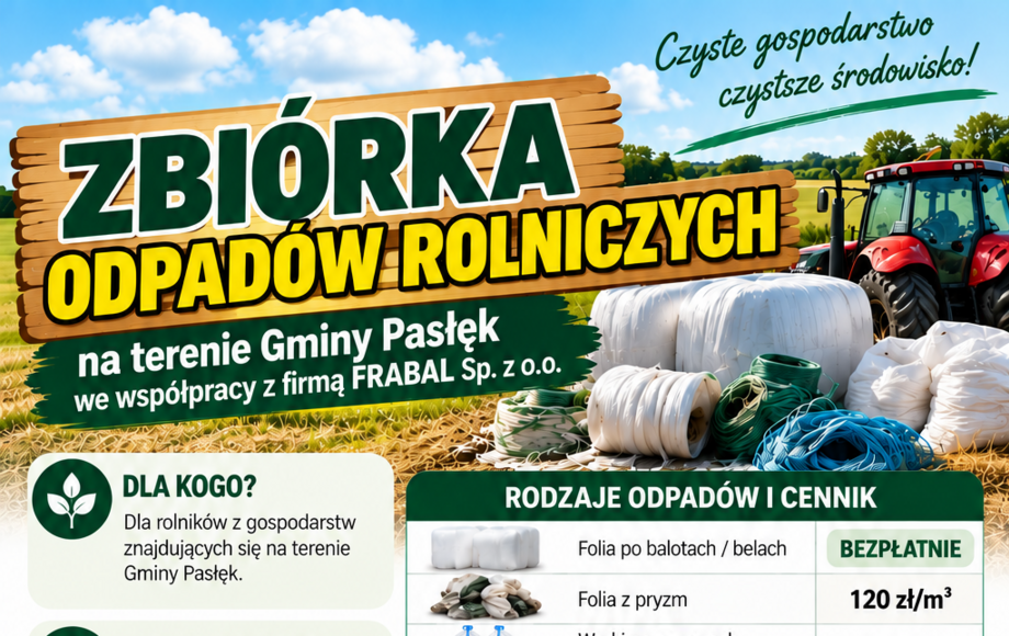 Zbiórka odpadów rolniczych w Gminie Pasłęk