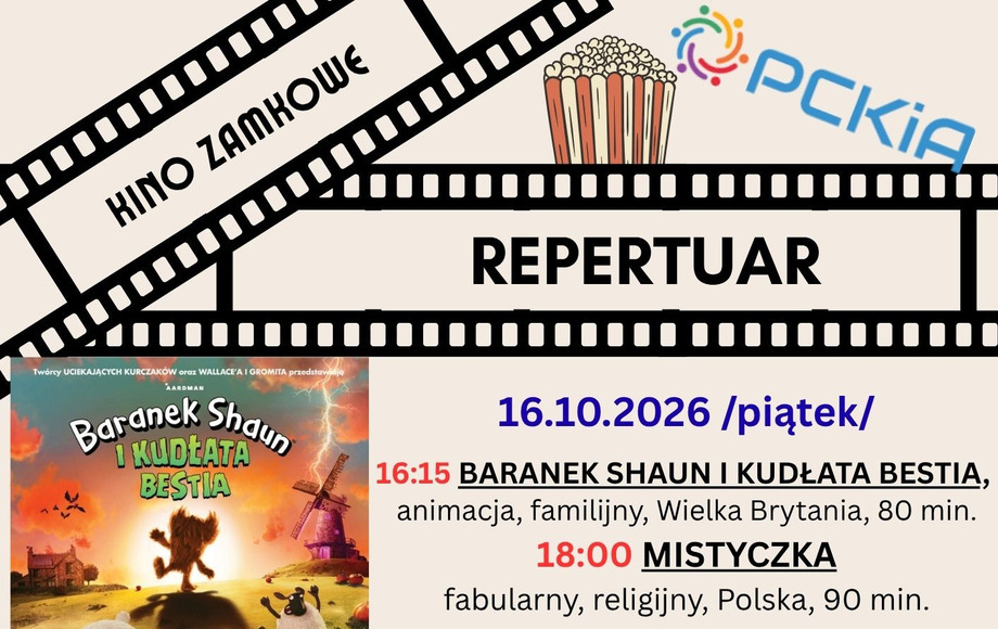 Pokazy w Kinie Zamkowym w dniach 16-18 października 2026 roku