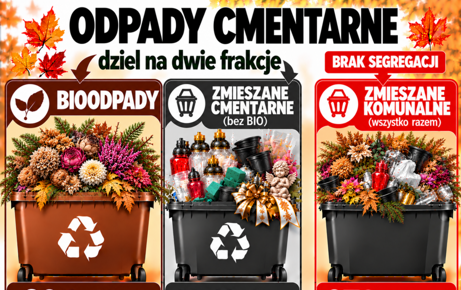 Apel o segregację bioodpadów na cmentarzach w Pasłęku